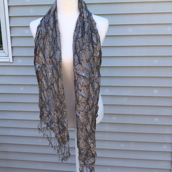 Snake print purple/gray silver scarf - Picture 3 of 5